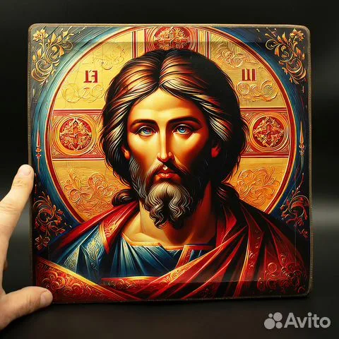 На память: Икона "Христос Вседержитель" дерево, ручная работа