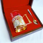 Подарочный латунный подстаканник «Электричество» — фотография 2