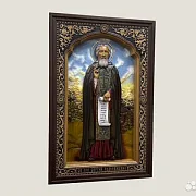 Икона резная Святой Сергий Радонежский — оригинальный подарок — фотография 2