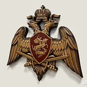 Герб Росгвардии, резной из бука — красивый подарок — фотография 3