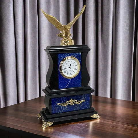 Часы «Орёл» с лазуритом и долеритом, 155×70×290 мм — необычный подарок