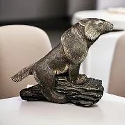 Каменная скульптура «Волк» из кальцита — красивый подарок — фотография 1
