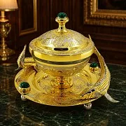 Икорница "Малахит" Златоуст — красивый подарок — фотография 1