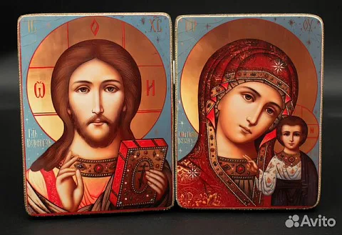 Подарочная венчальная пара. Казанская Богоматерь и Спас Вседе
