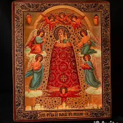 Икона деревянная "Прибавление ума" Богоматери — красивый подарок — фотография 4