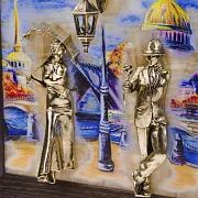Ключница «Пара. Набережная. Мост» с бронзой и ониксом — необычный подарок — фотография 8
