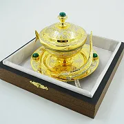 Икорница "Малахит" Златоуст — красивый подарок — фотография 4