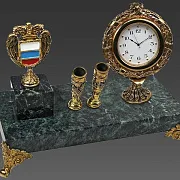 Часы «Элина» с гербом ФСО и подставками в подарок — фотография 2