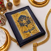 Кожаная обложка для автодокументов «Герб РФ» в подарок — фотография 1