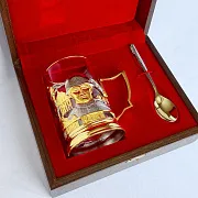 На память: Металлический подстаканник «Защитники Отечества» — фотография 5