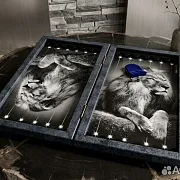 На память: Нарды под стеклом «Царь зверей» — фотография 9