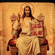 Авторская икона "Вседержитель на троне" — необычный подарок — фотография 4