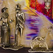 Картина «Вечерняя прогулка. Улица» на ониксе с подсветкой — оригинальный подарок — фотография 6