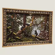 Резное панно «Мишки в лесу» 49×70 см — оригинальный подарок — фотография 2